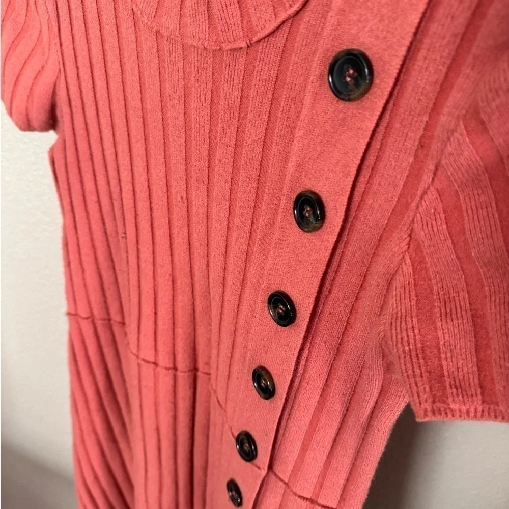 Free People Lorrie Coral Ribbed Sweater Dress